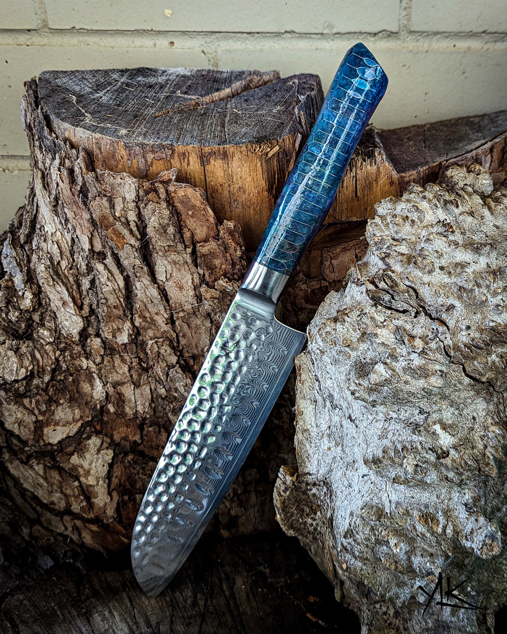 Professional Azure Chef Knife Set with Blue Resin Handle