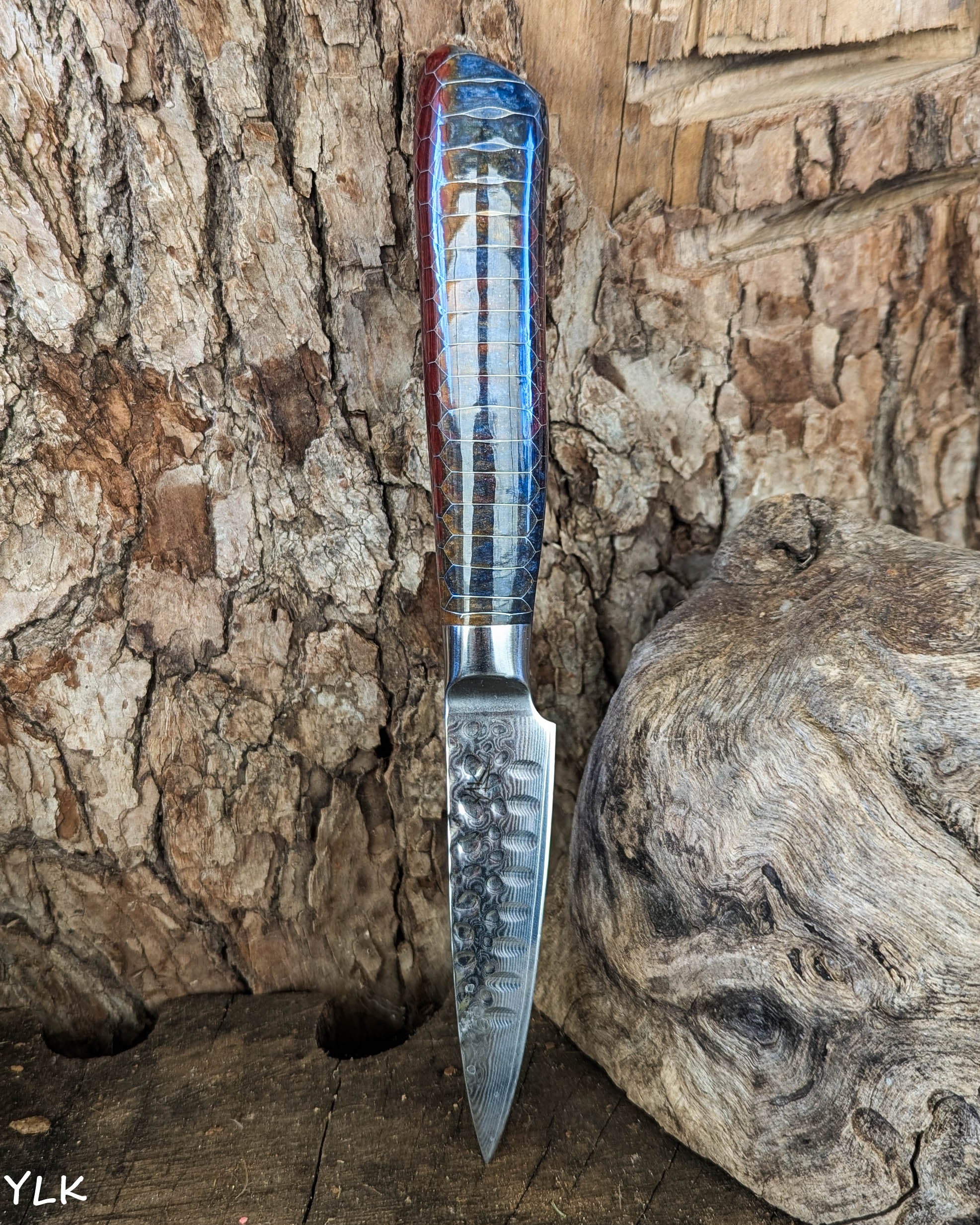 Paring Knife Honeycomb Aluminium w/ Multi Epoxy 88mm (3.5")