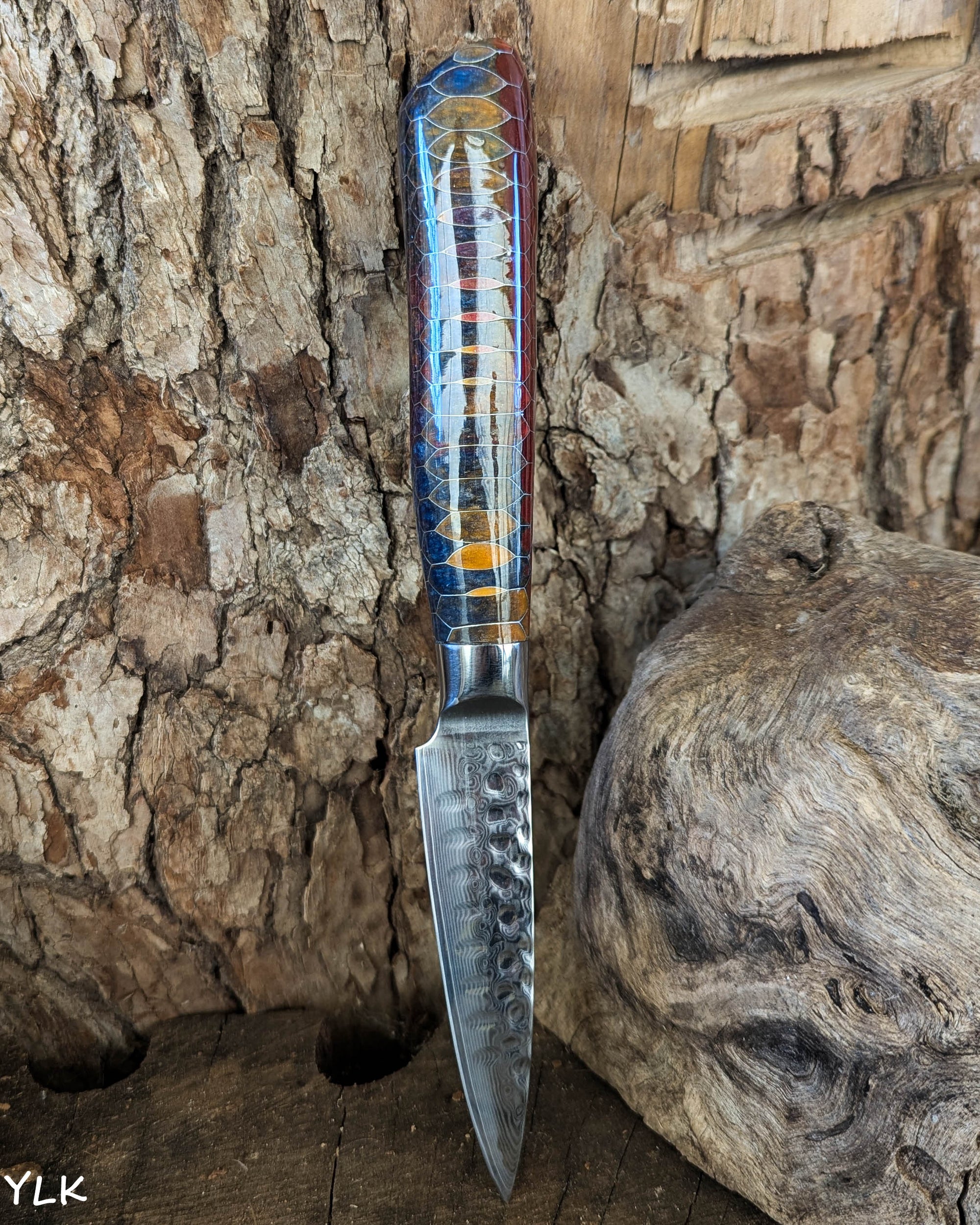 Paring Knife Honeycomb Aluminium w/ Multi Epoxy 88mm (3.5")