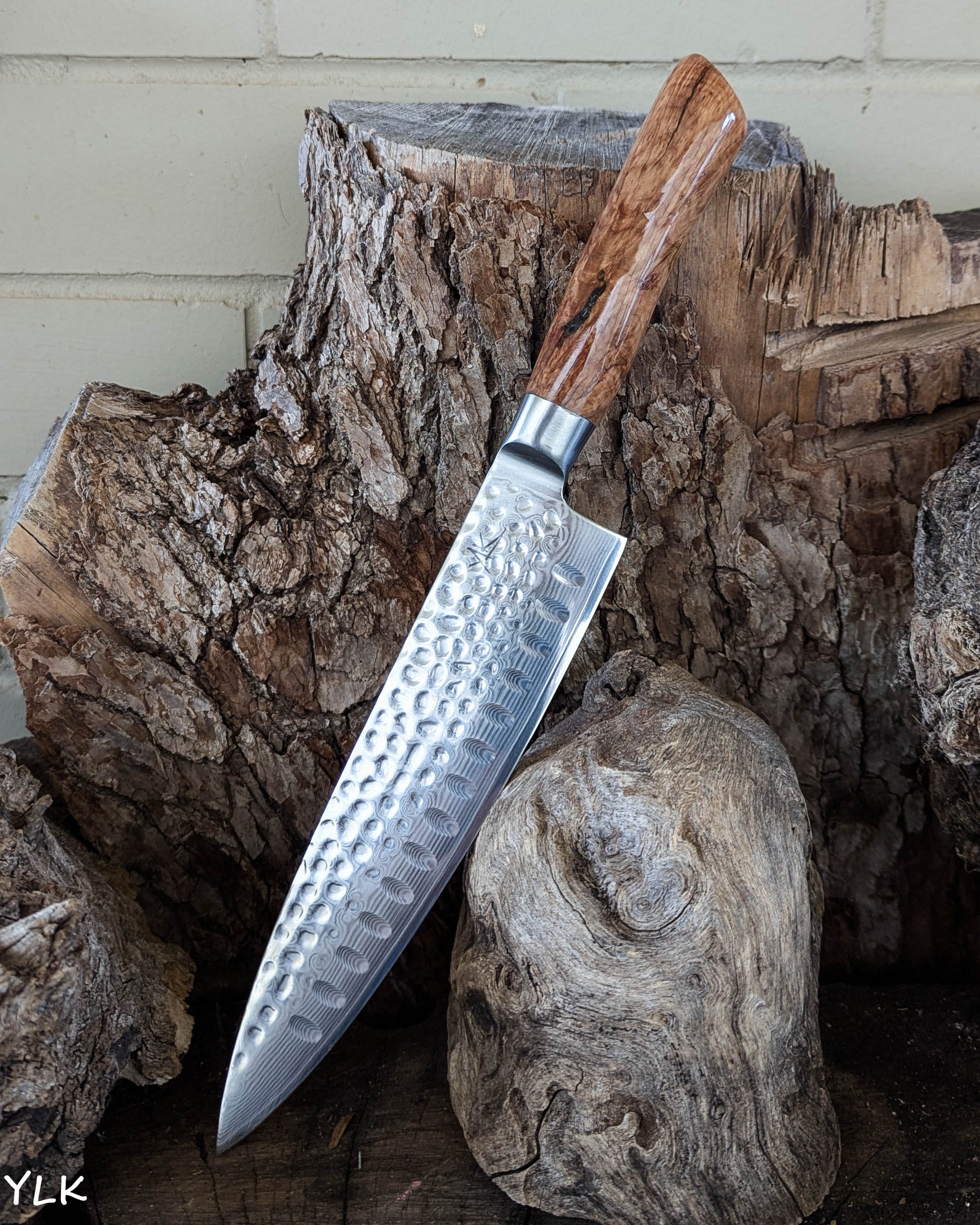 Chef's Knife Yellow Box Burl 200mm (8")