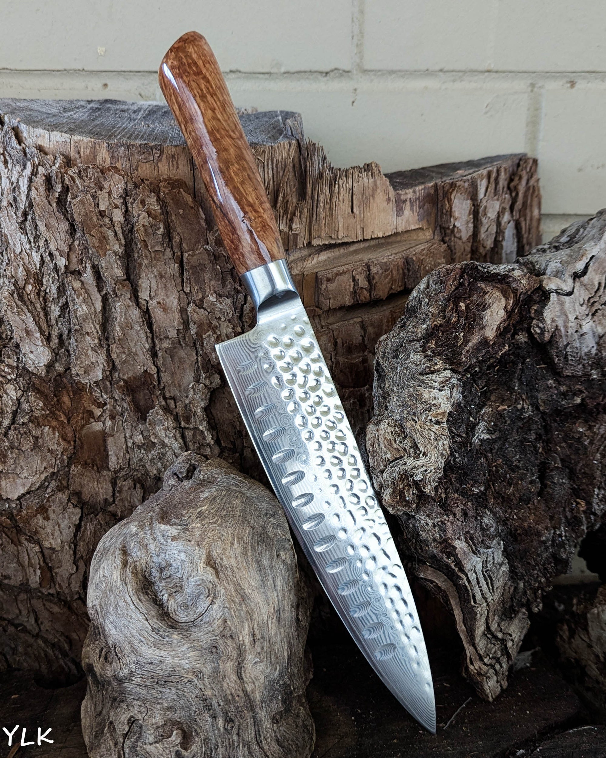 Chef's Knife Yellow Box Burl 200mm (8")