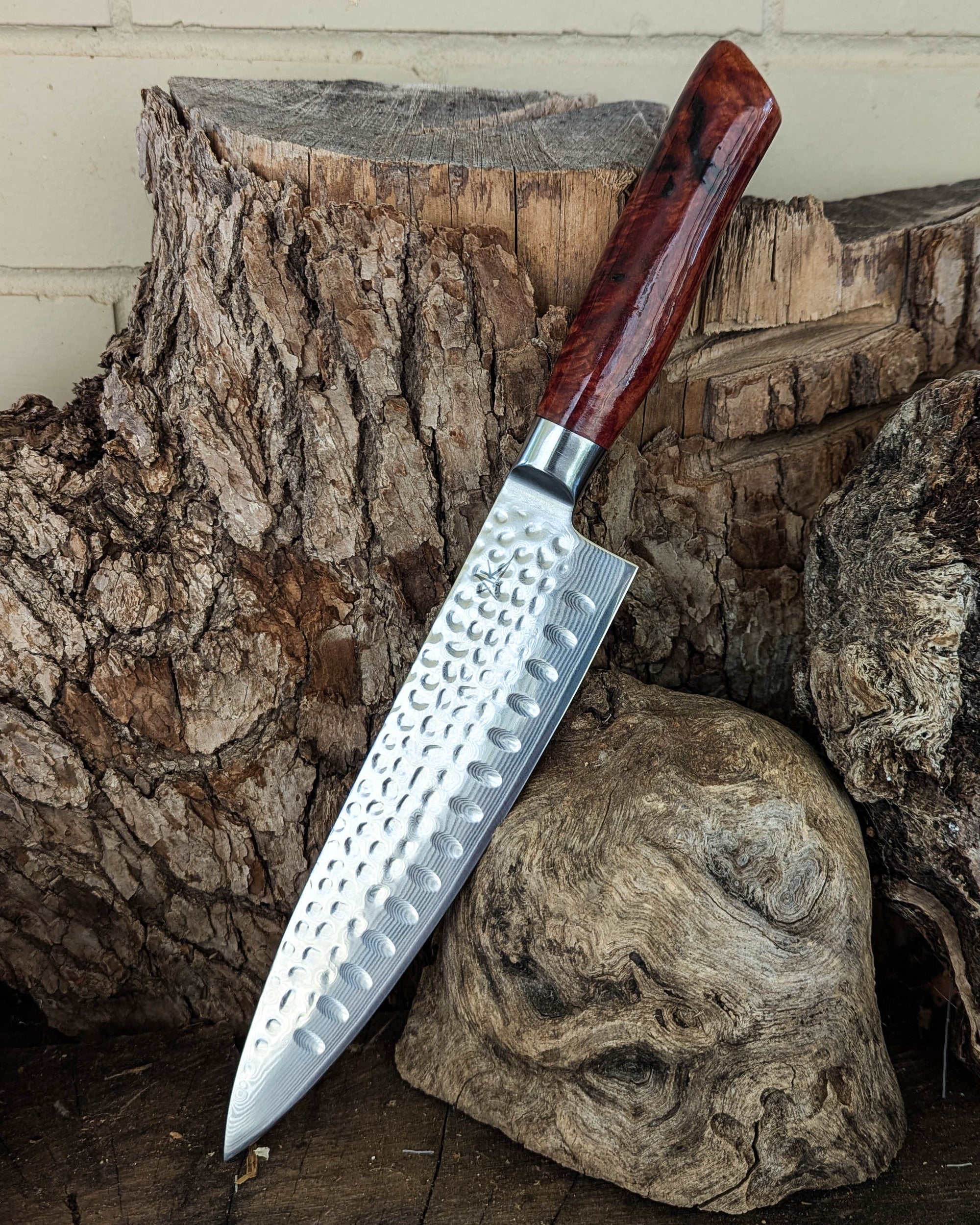 Chef's Knife Red Gum Burl 200mm (8")