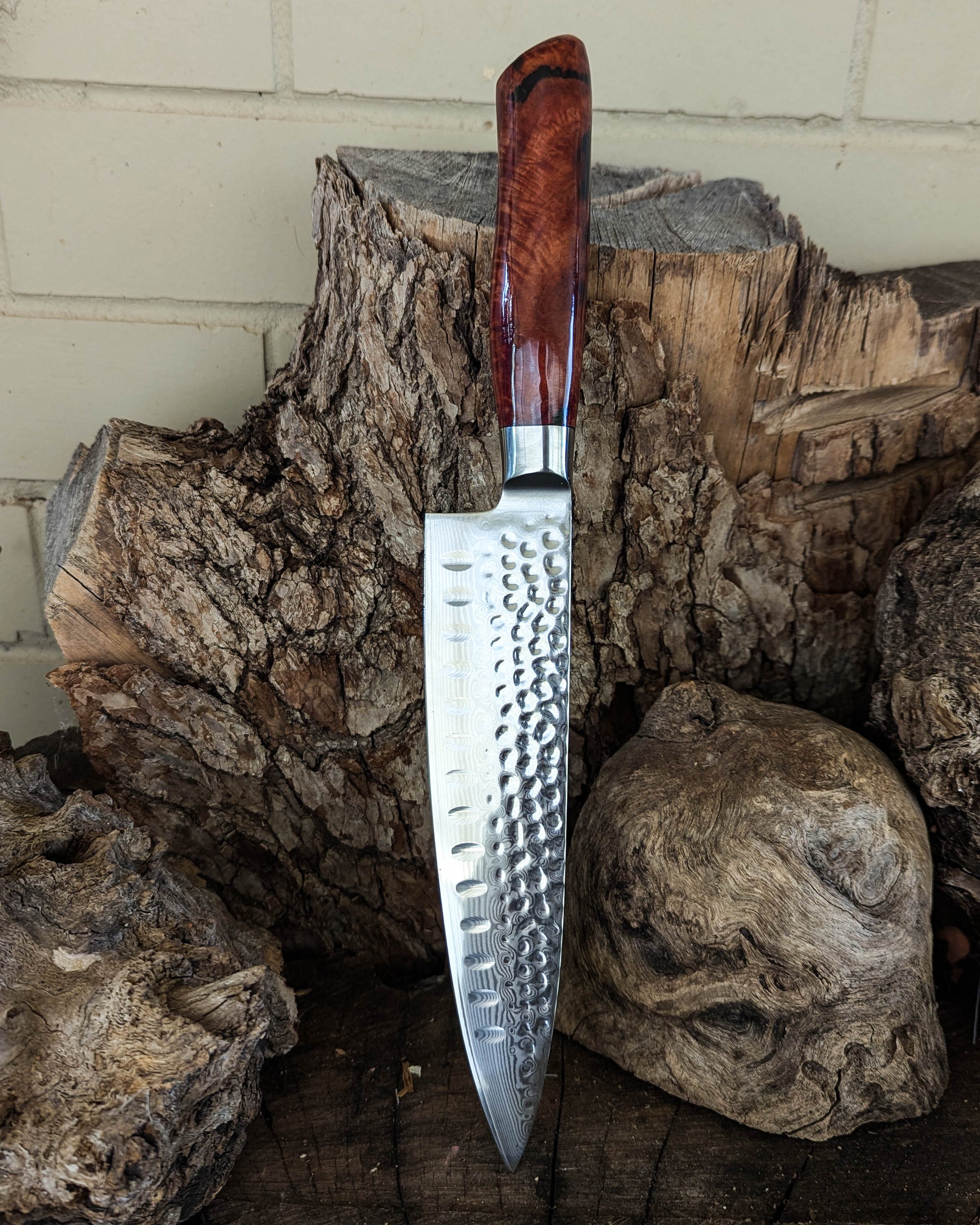 Chef's Knife Red Gum Burl 200mm (8")