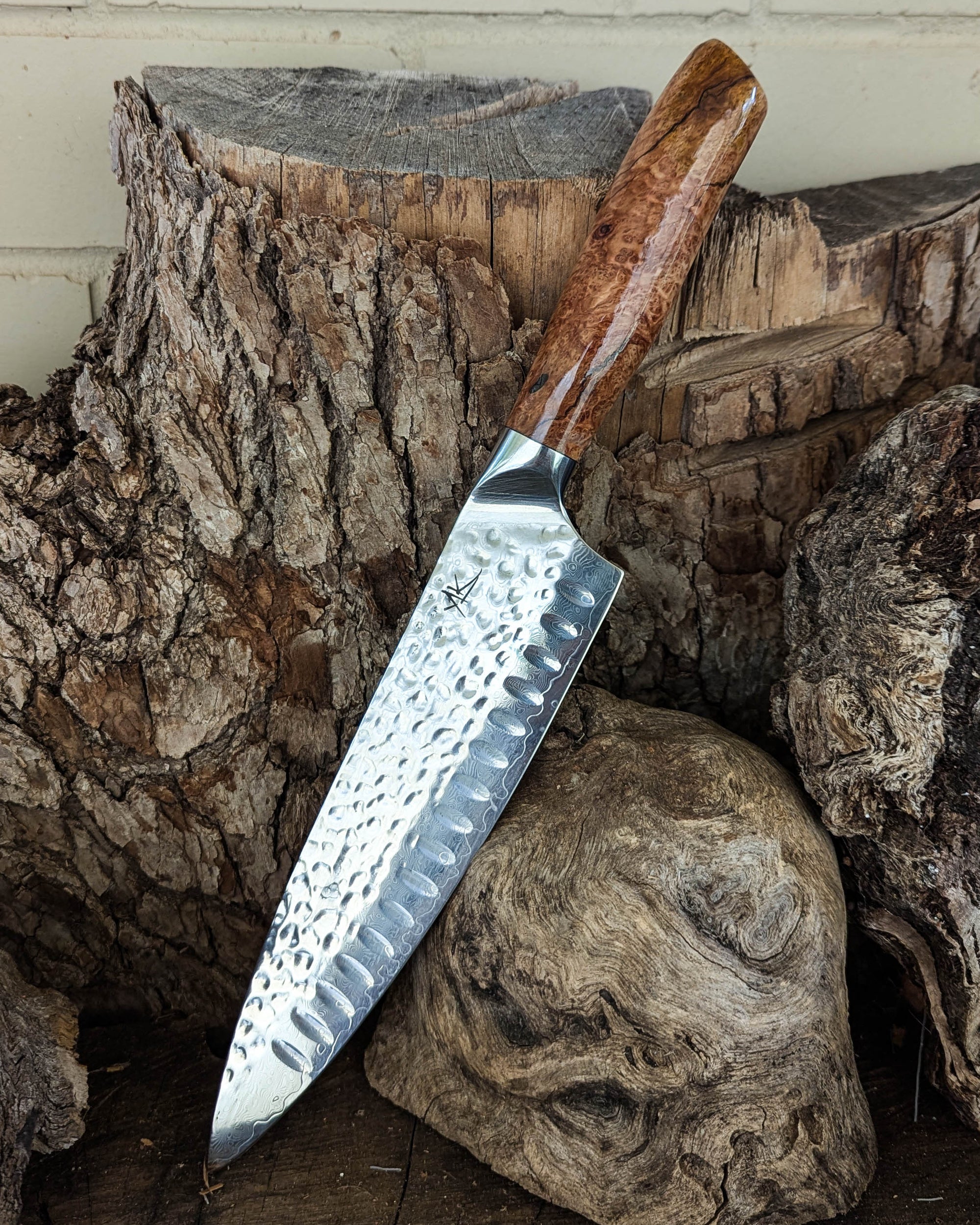 Chef's Knife Yellow Box Burl 200mm (8")