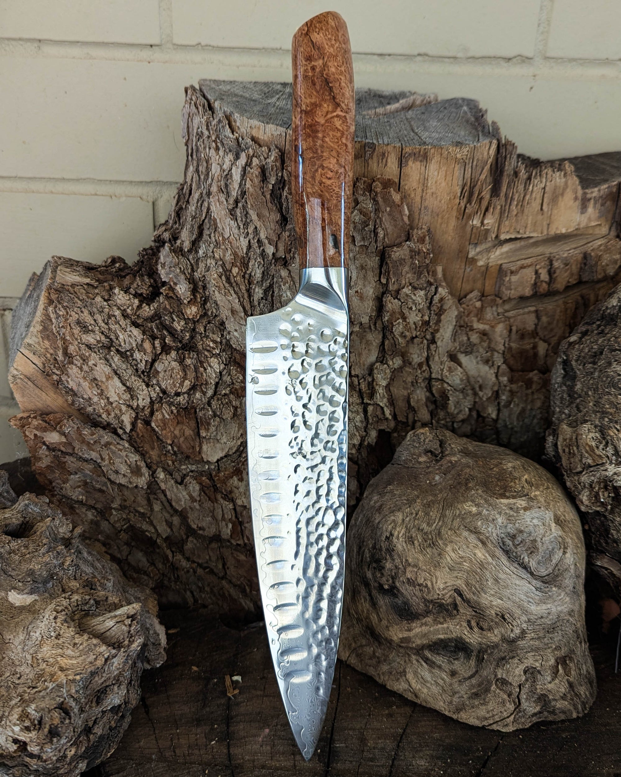 Chef's Knife Yellow Box Burl 200mm (8")