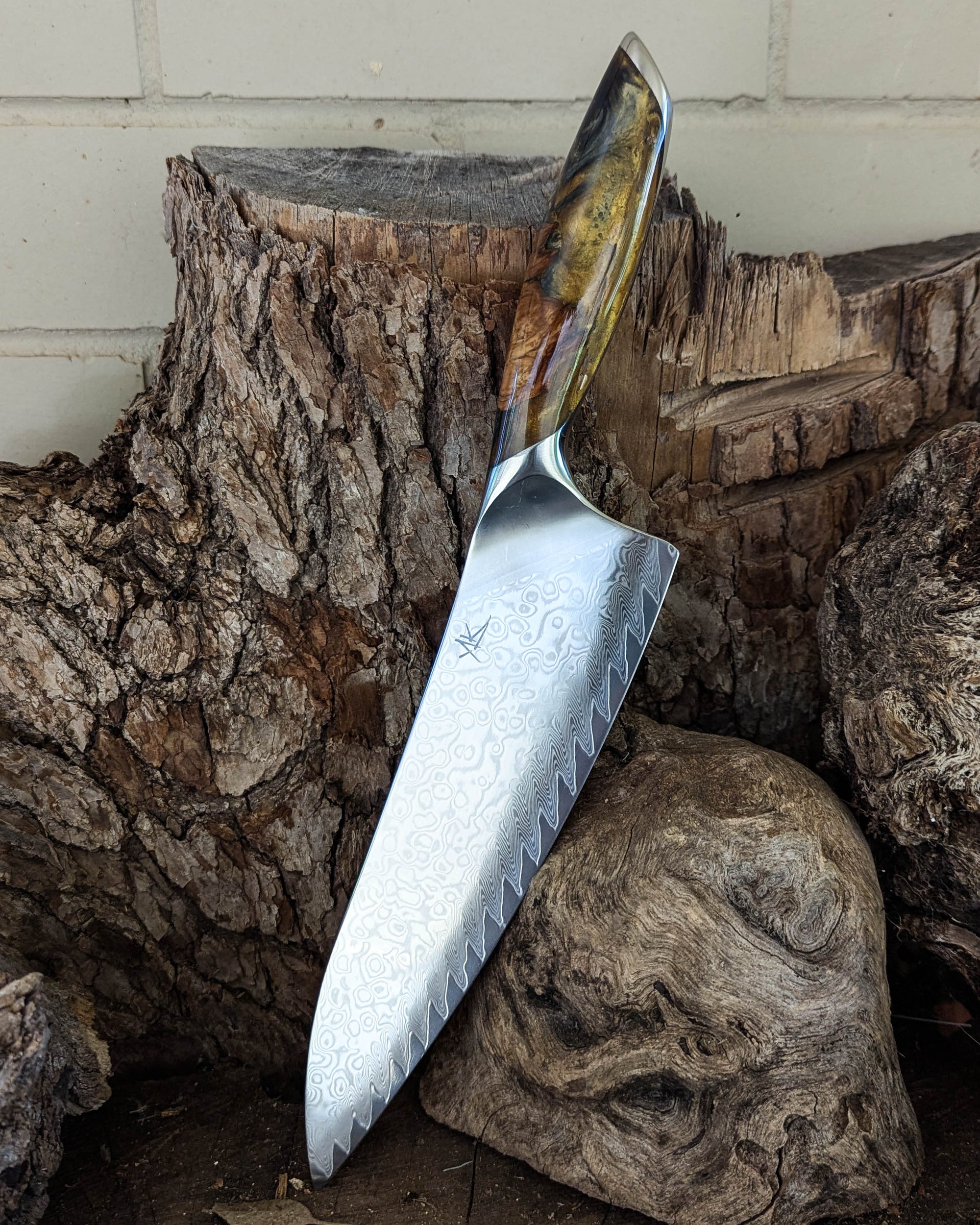 Premium Powdered Steel Chef's Mystery w/ Multi Colour Epoxy 210mm (8.5")