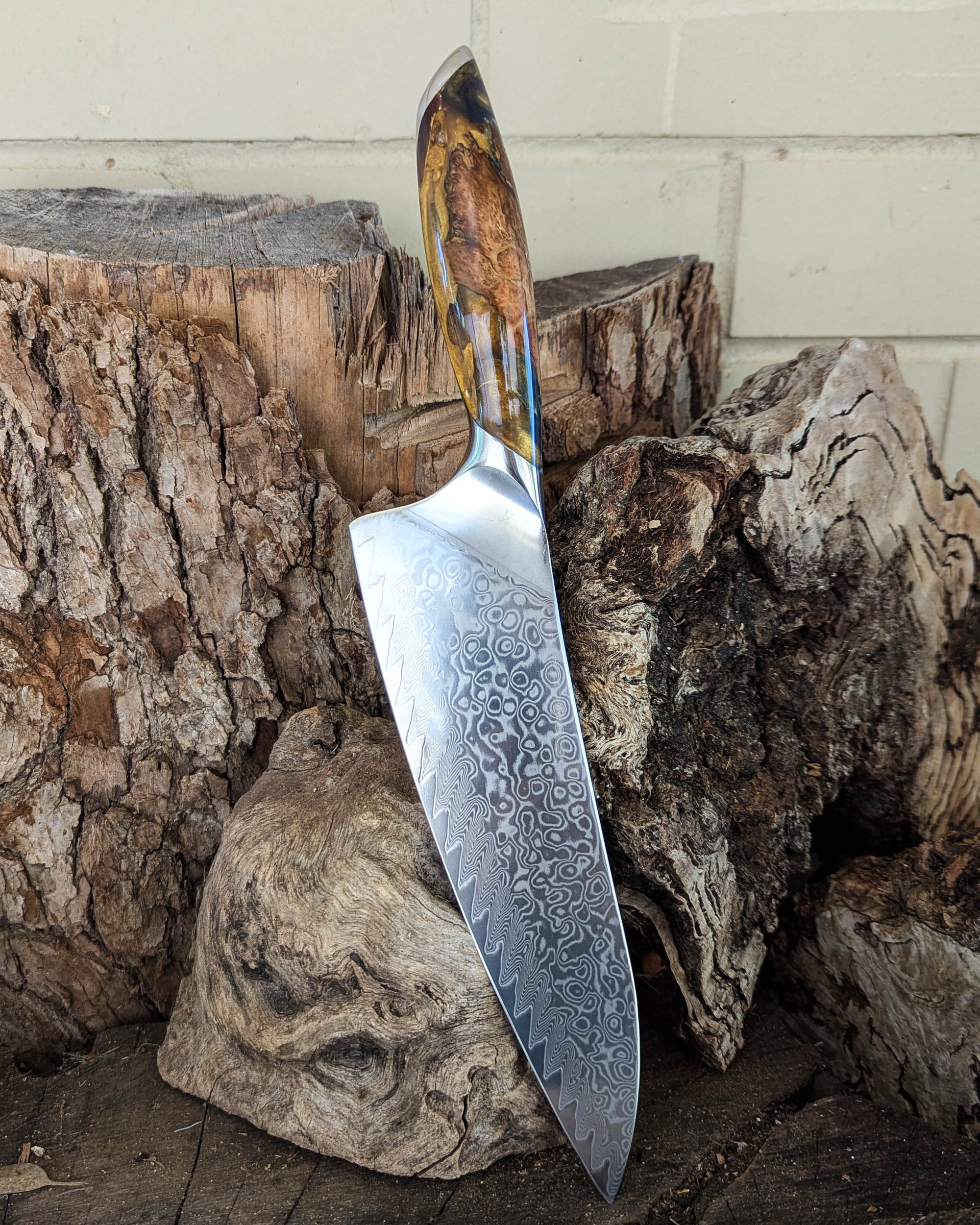 Premium Powdered Steel Chef's Mystery w/ Multi Colour Epoxy 210mm (8.5")