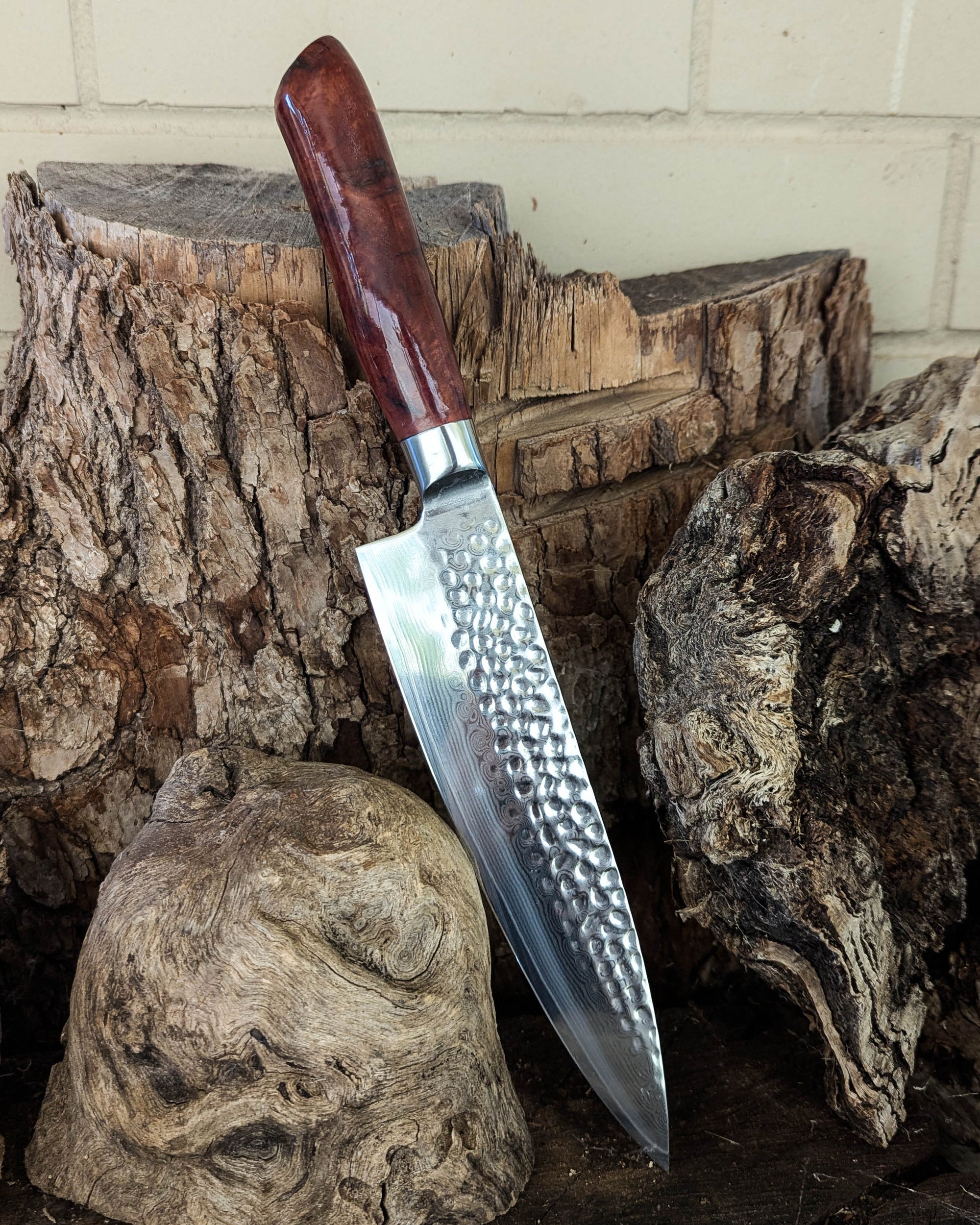 Chef's Knife Red Gum Burl 200mm (8")