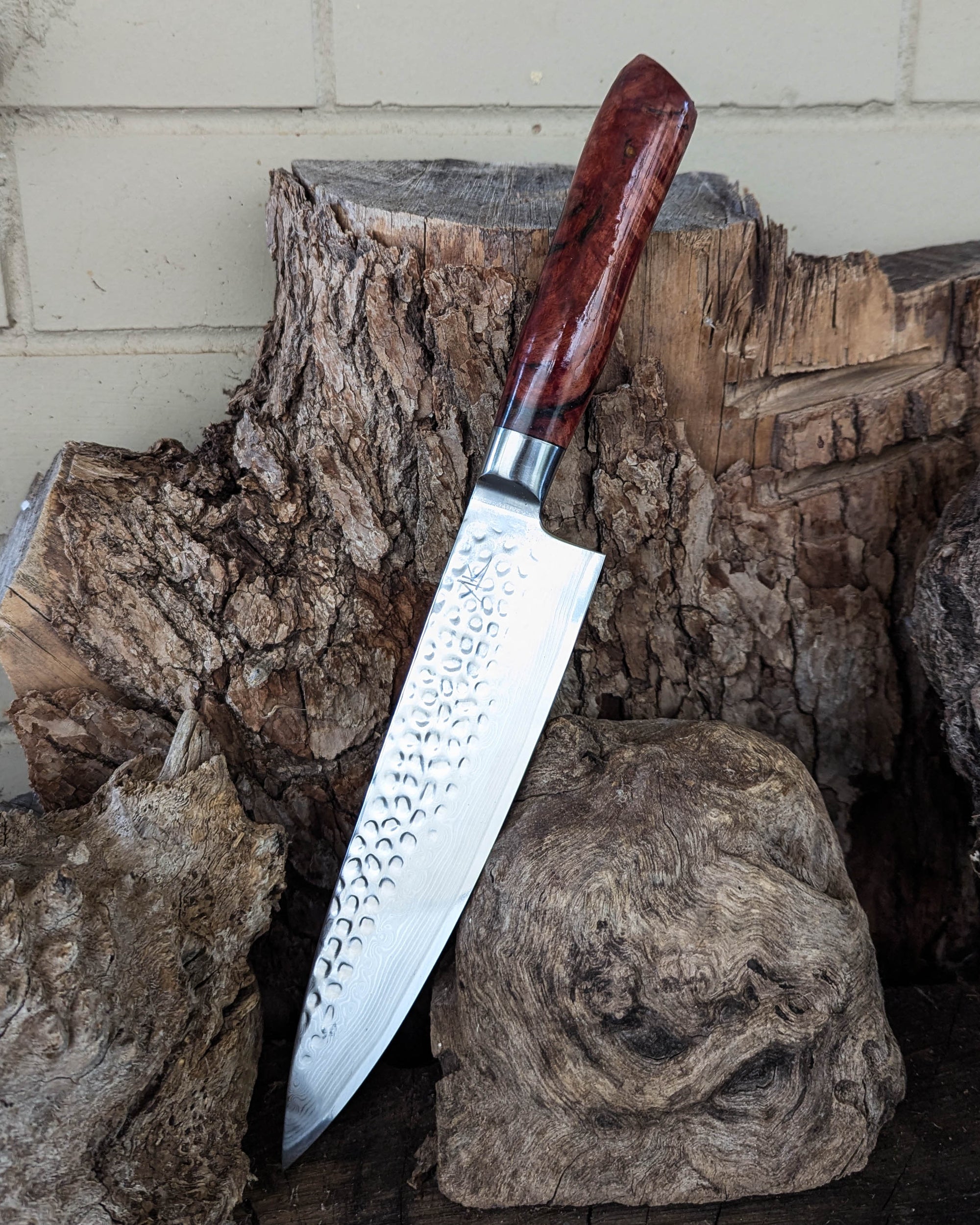 Chef's Knife Red Gum Burl 200mm (8")