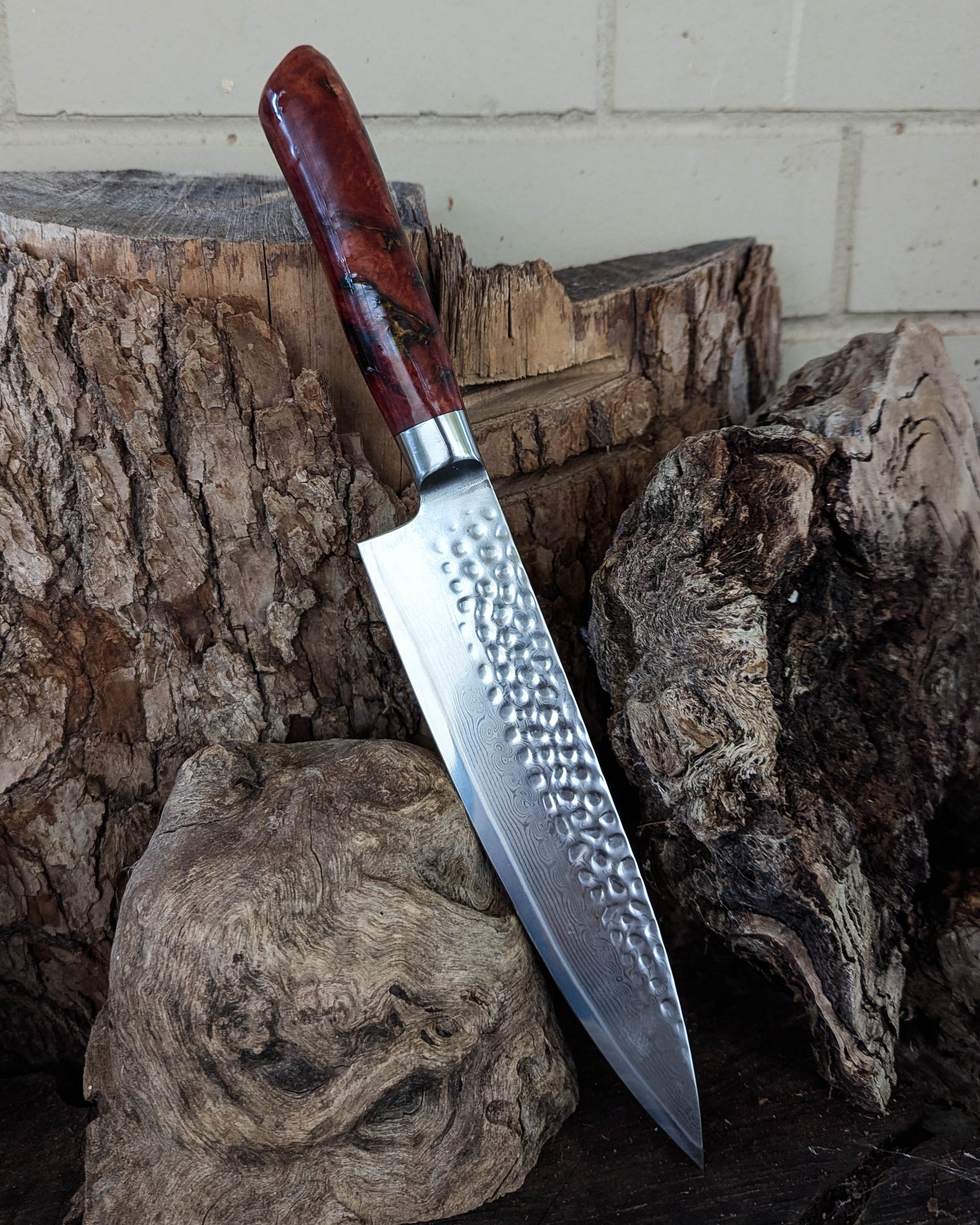 Chef's Knife Red Gum Burl 200mm (8")