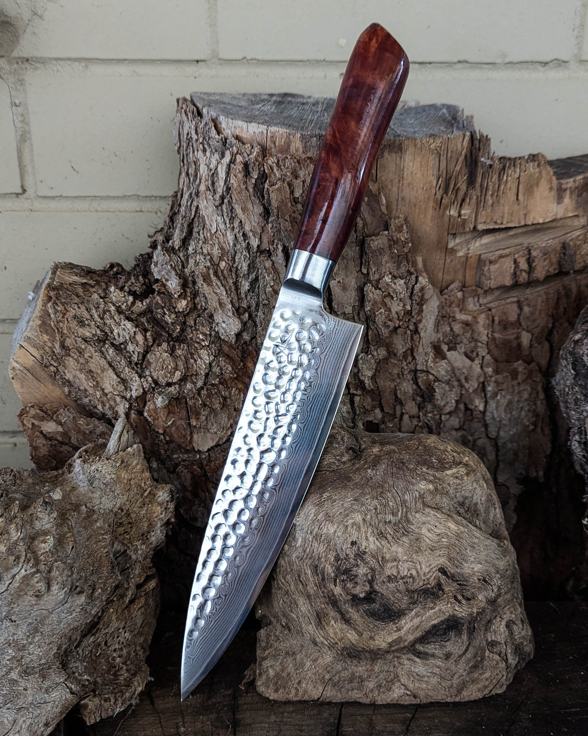 Chef's Knife Red Gum Burl 200mm (8")