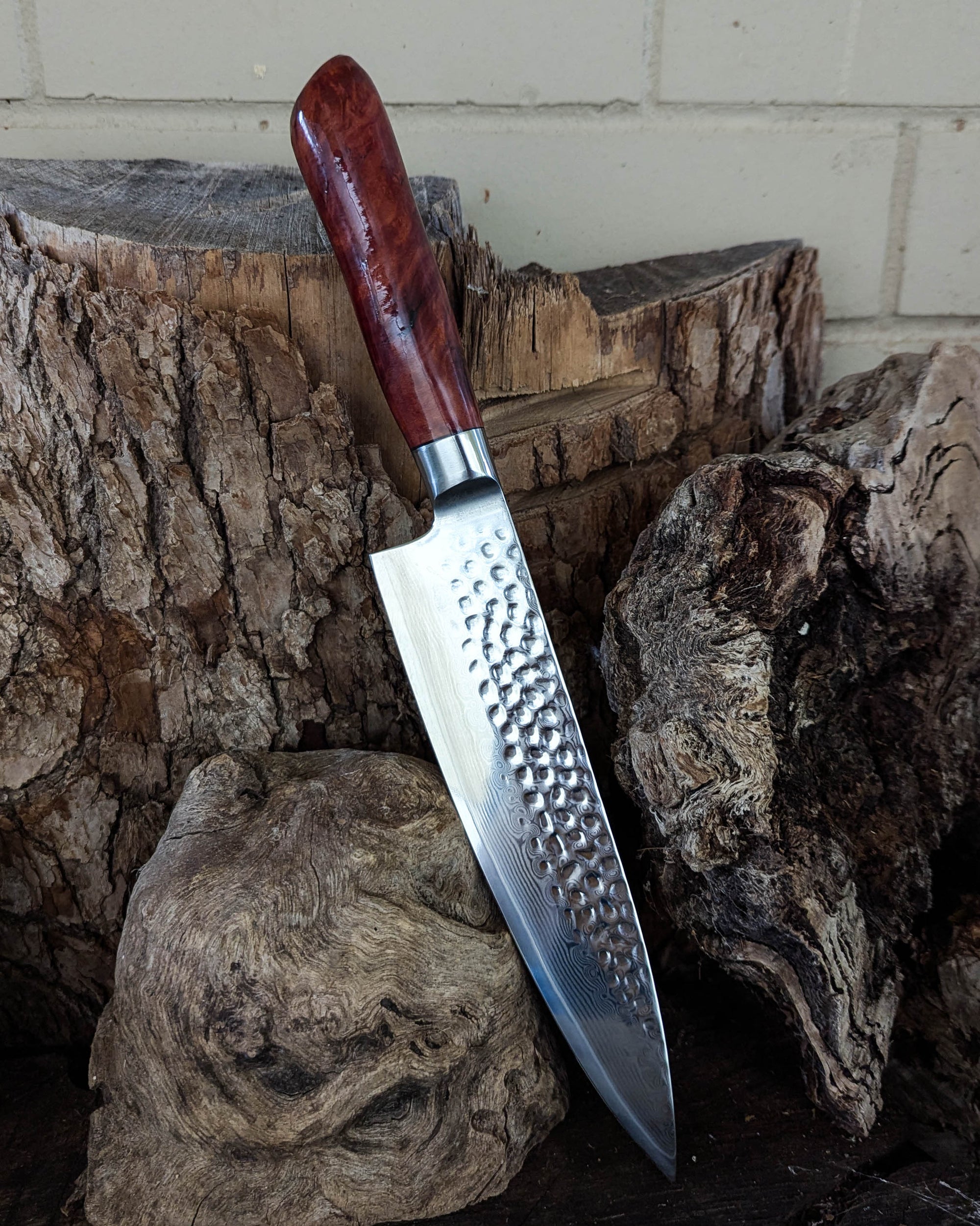Chef's Knife Red Gum Burl 200mm (8")