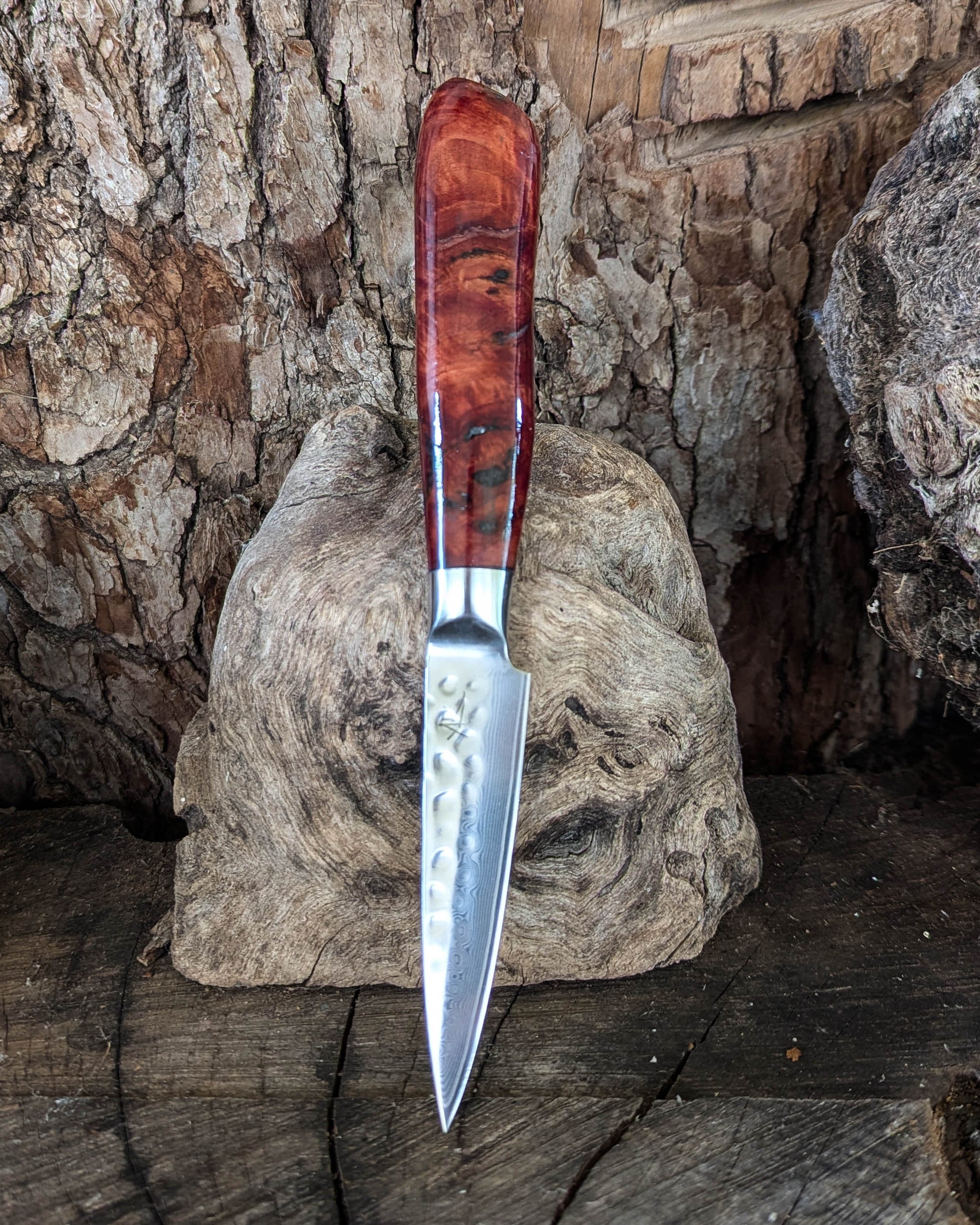 Paring Knife Red Gum Burl 88mm (3.5")