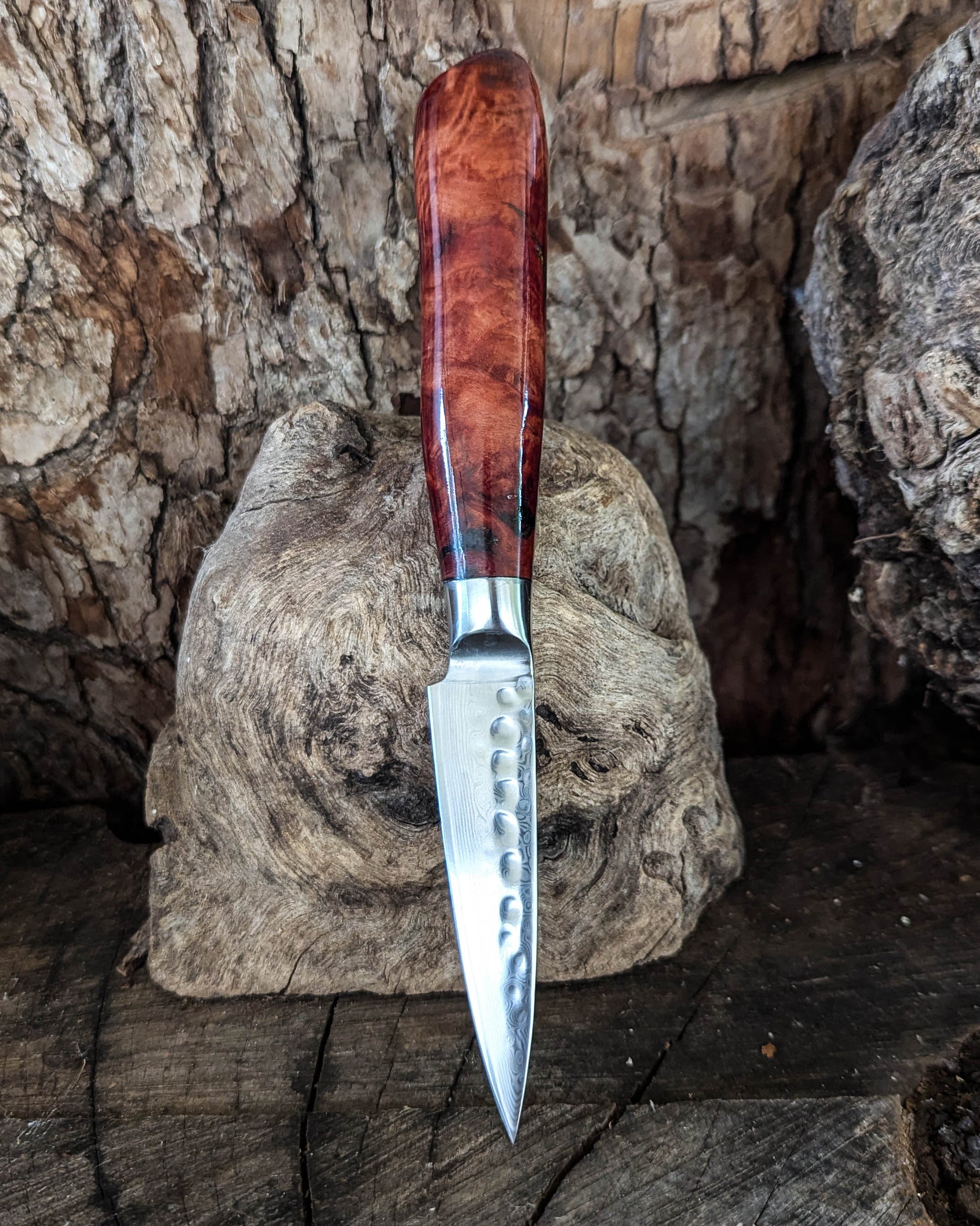 Paring Knife Red Gum Burl 88mm (3.5")