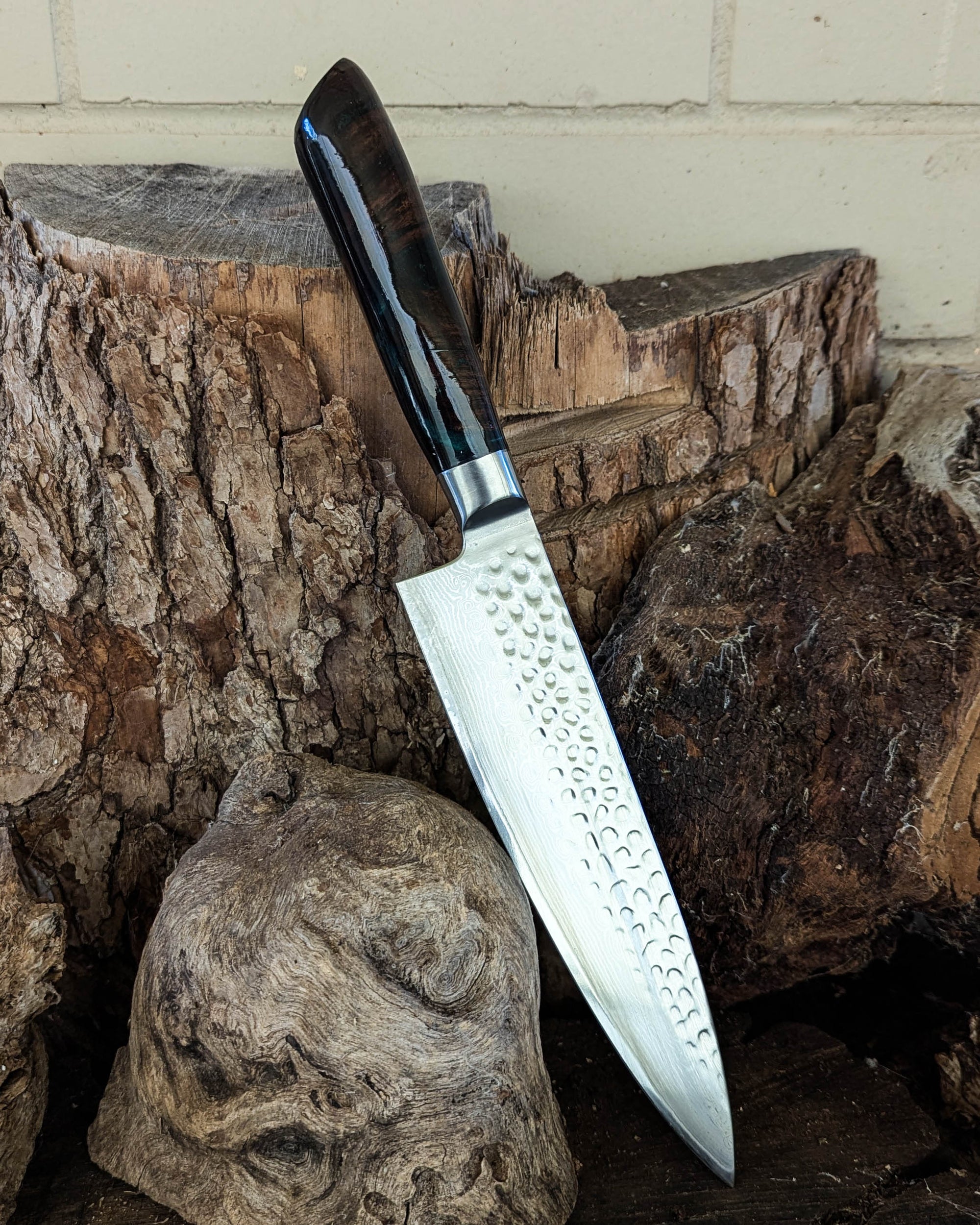 Chef's Knife Ancient Gum w/ Dark Green Epoxy 200mm (8")